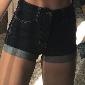 Dark denim shorts